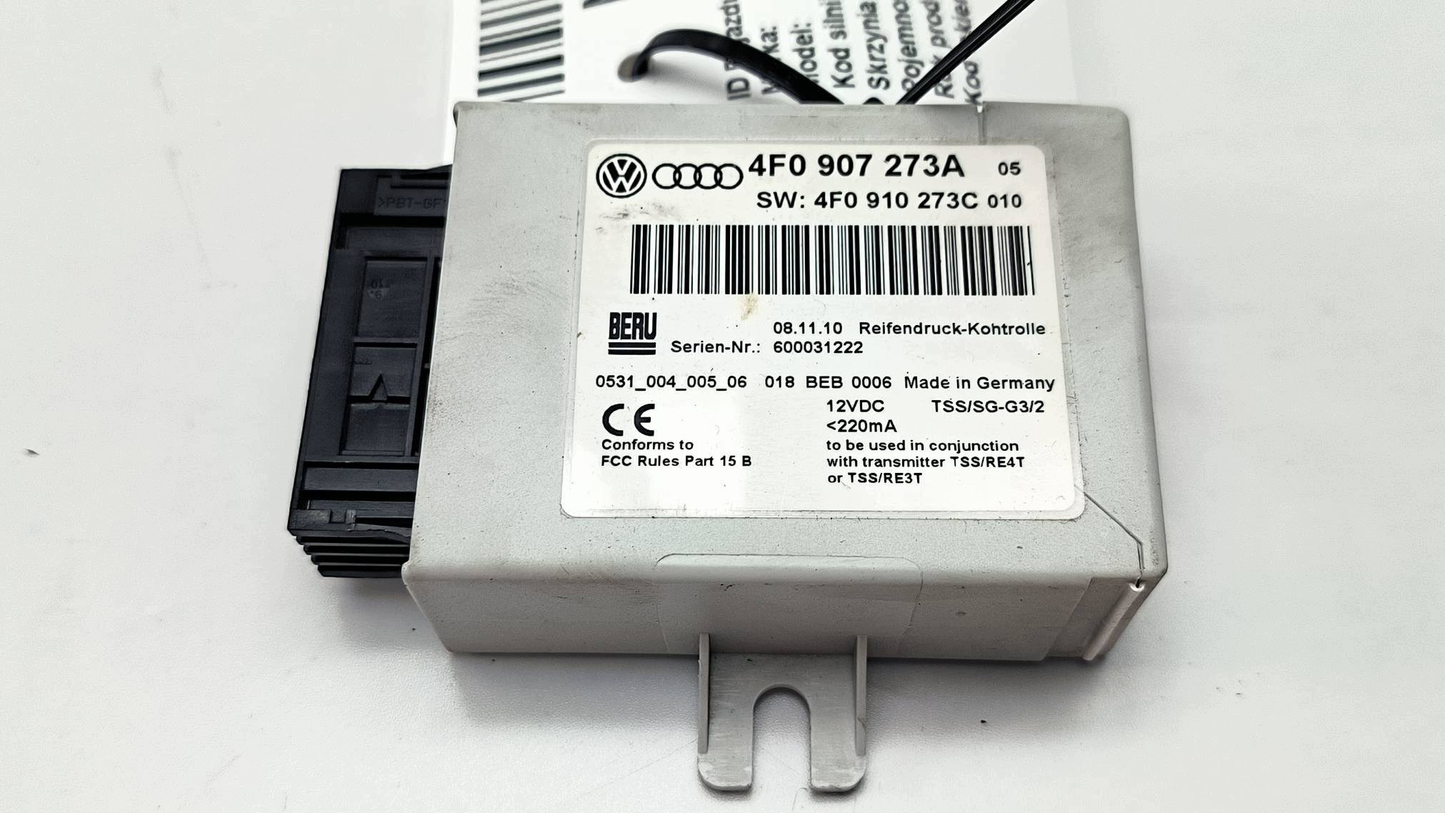 module pression pneumatiques, pneus 4F0907273A AUDI Q7 et 4L LIFT