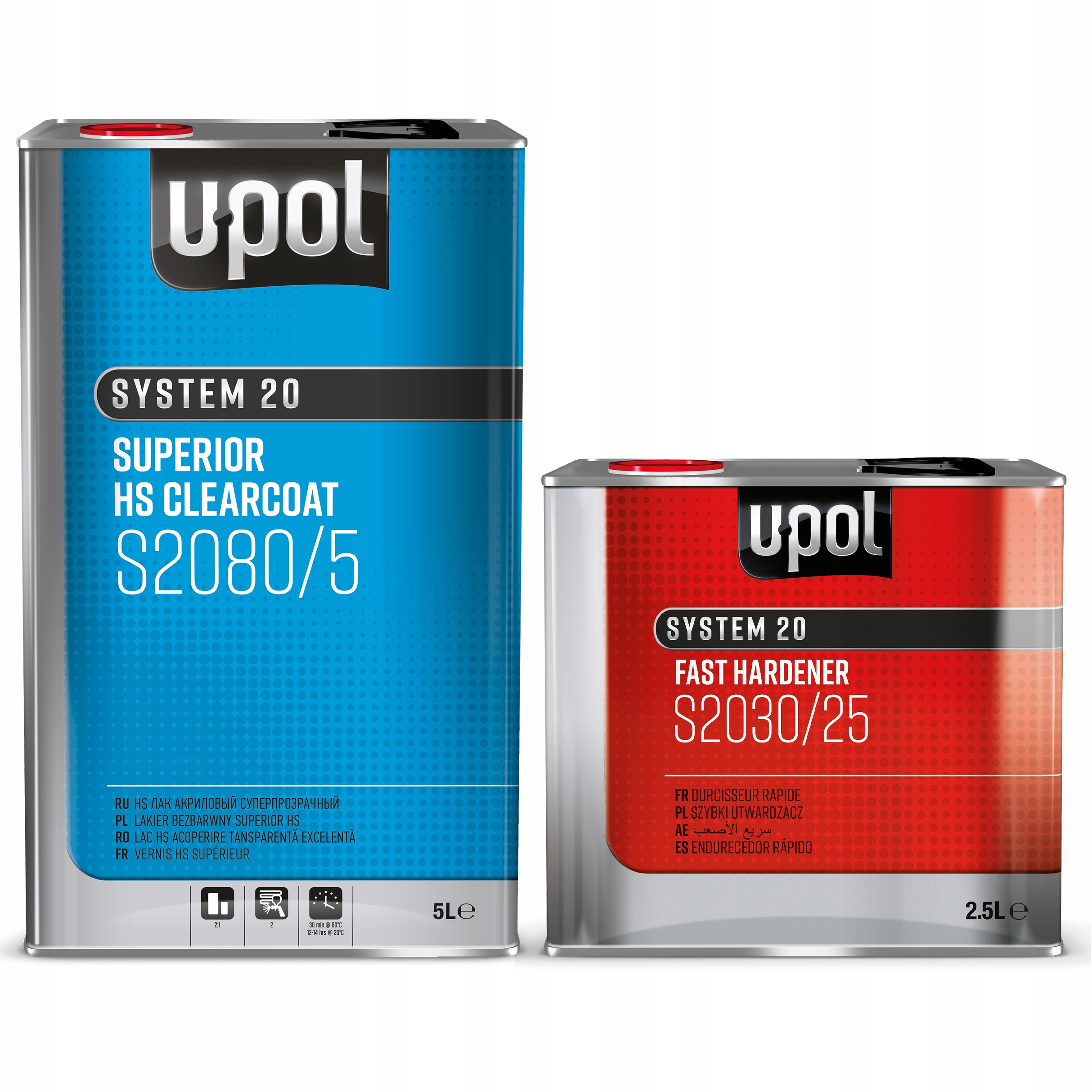 U-pol Lakier Bezbarwny 2080 Hs 2:1 5L+2,5 Komplet