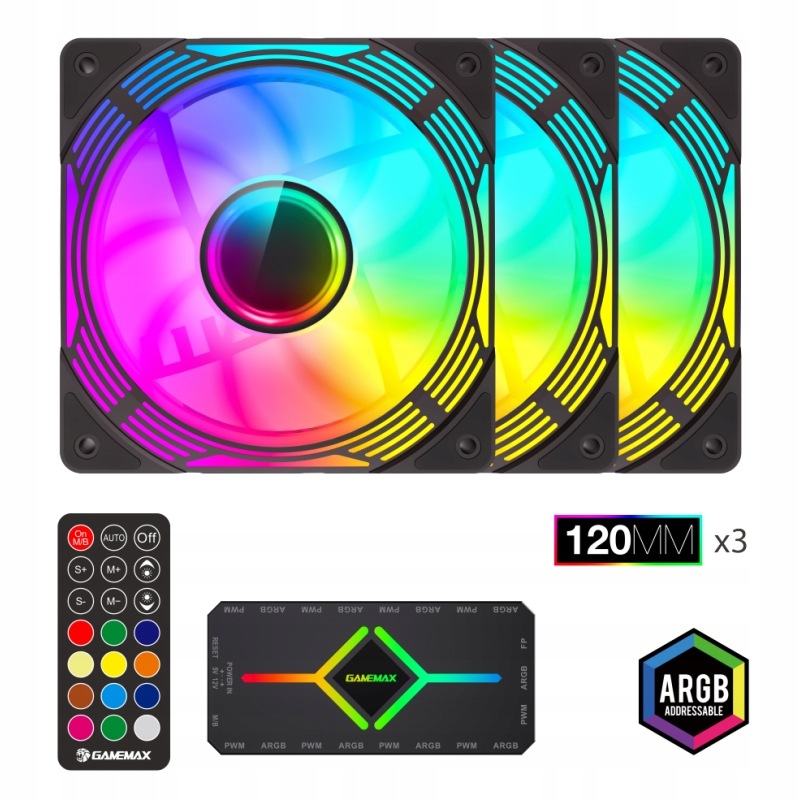 Gamemax Wentylator Obudowy KF300 Bk Czarny 120mm