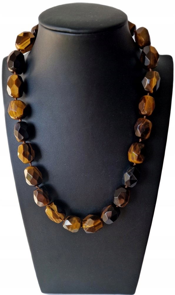 Tygří Oko Madagaskar Okázalý Náhrdelník S Kameny Bohatství Úspěchu