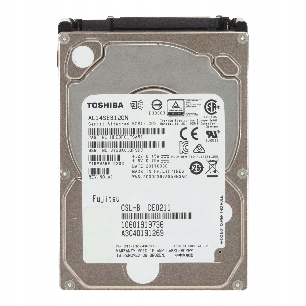 Fujitsu A3C40191269 1,2 Tb 10K 128 Mb SAS-3 2,5" AL14SEB120N