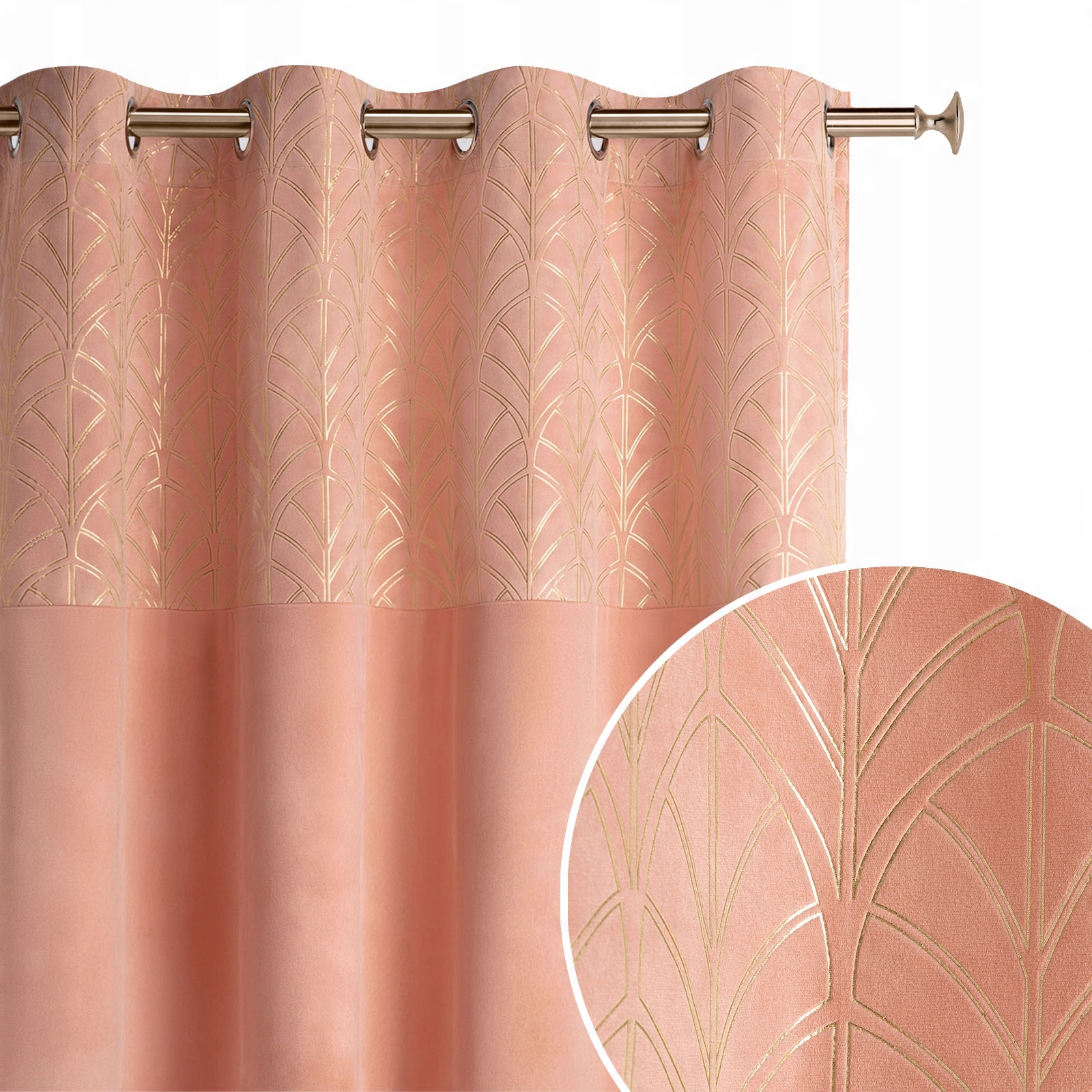 

Zasłona velvet welur Bliss pudrowy róż 140x280 S