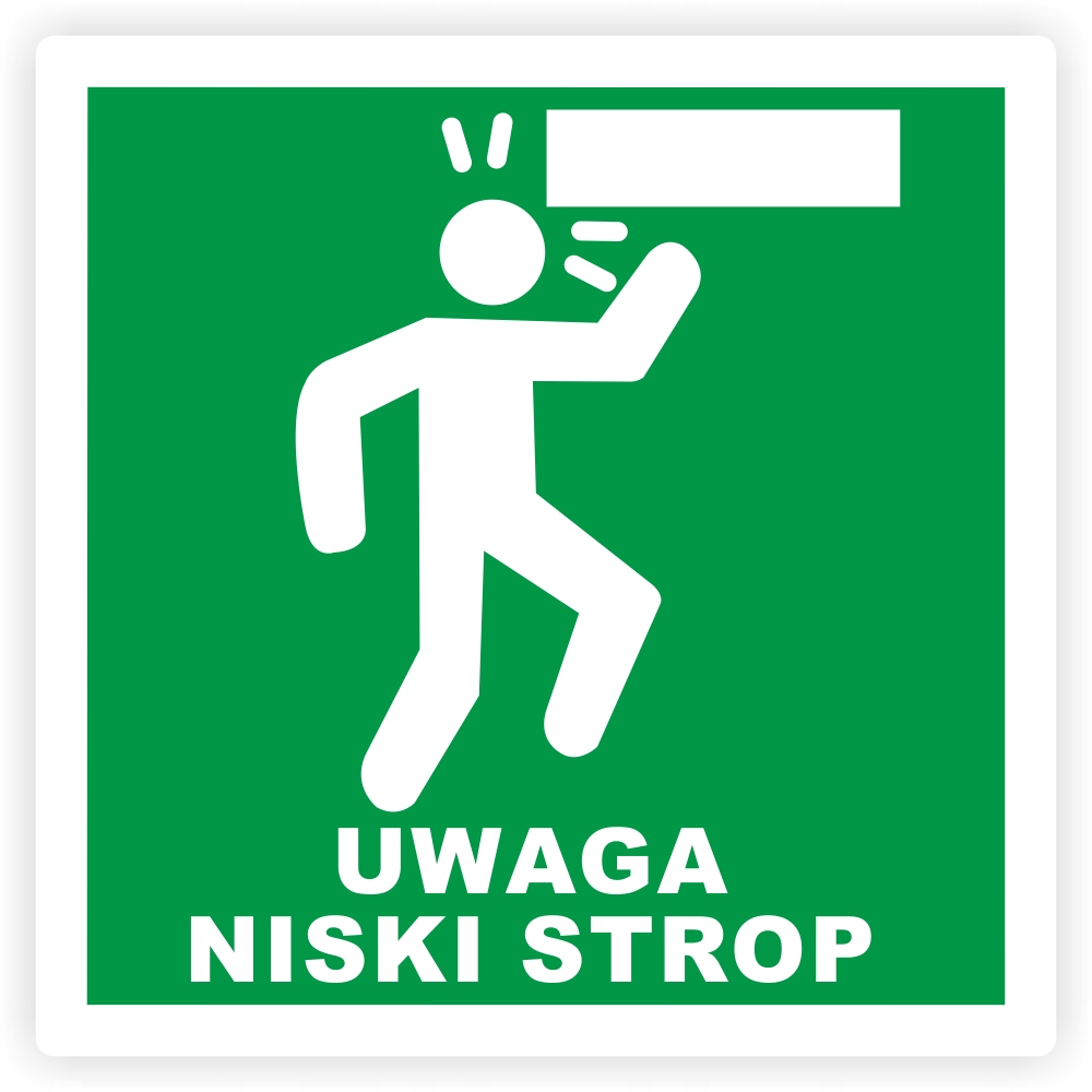 

Naklejka informacyjna Uwaga Niski Strop 20 cm
