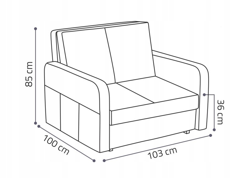 wolnostojąca sofa VIVA I PUFF tapczan składany Rodzaj sofa