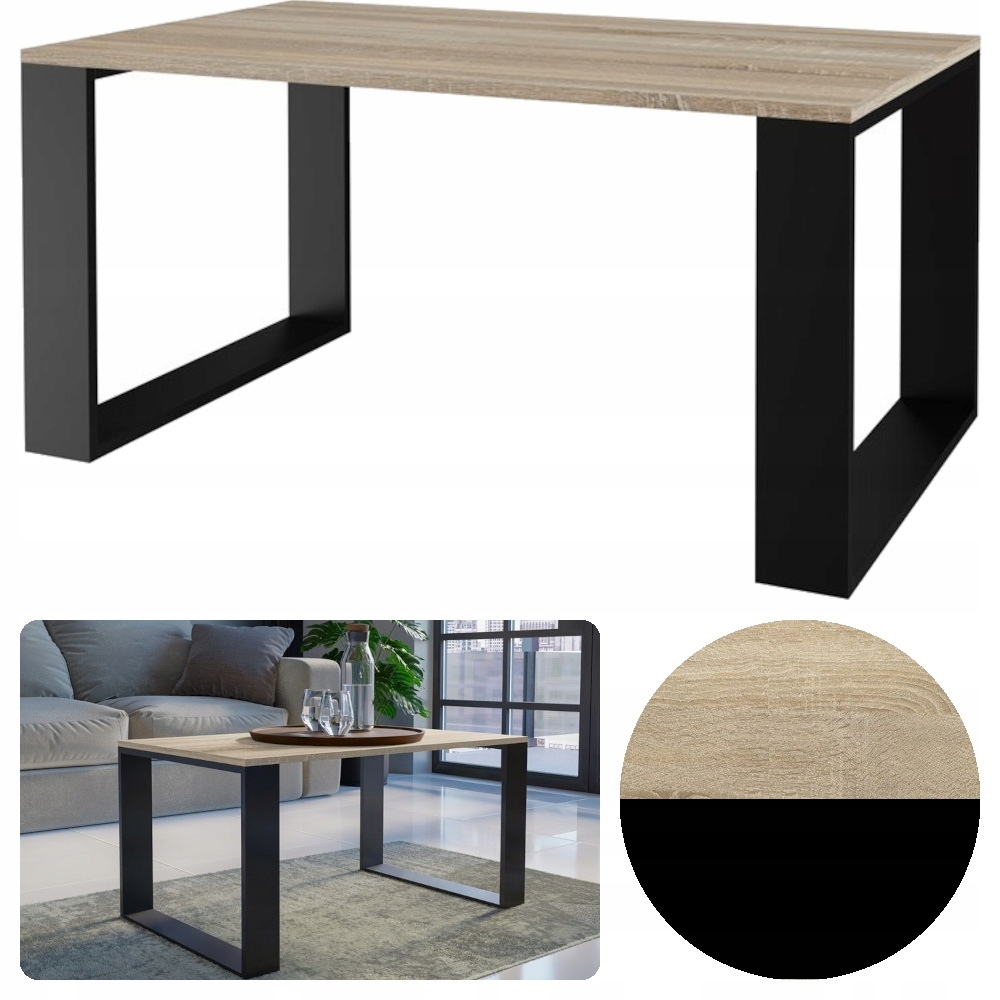 

Stolik Kawowy Ława Salon Modern Sonoma Czerń 58x90