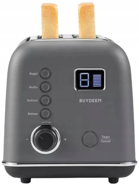 BUYDEEM Automatyczny Metalowy Toster na 2 kromki, DT730E, Ink Grey, EU — 11