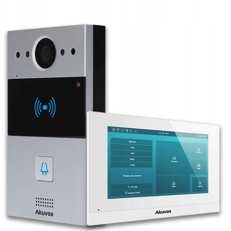 Panel wideodomofon Akuvox R20A monitor C313N czytnik Rfid aplikacja