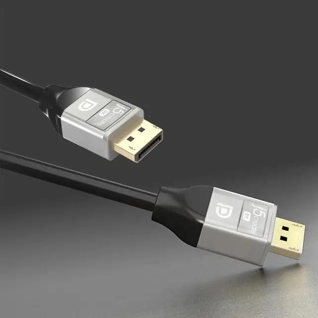 J5create JDC43 8K DisplayPort Cable, Black and Gre