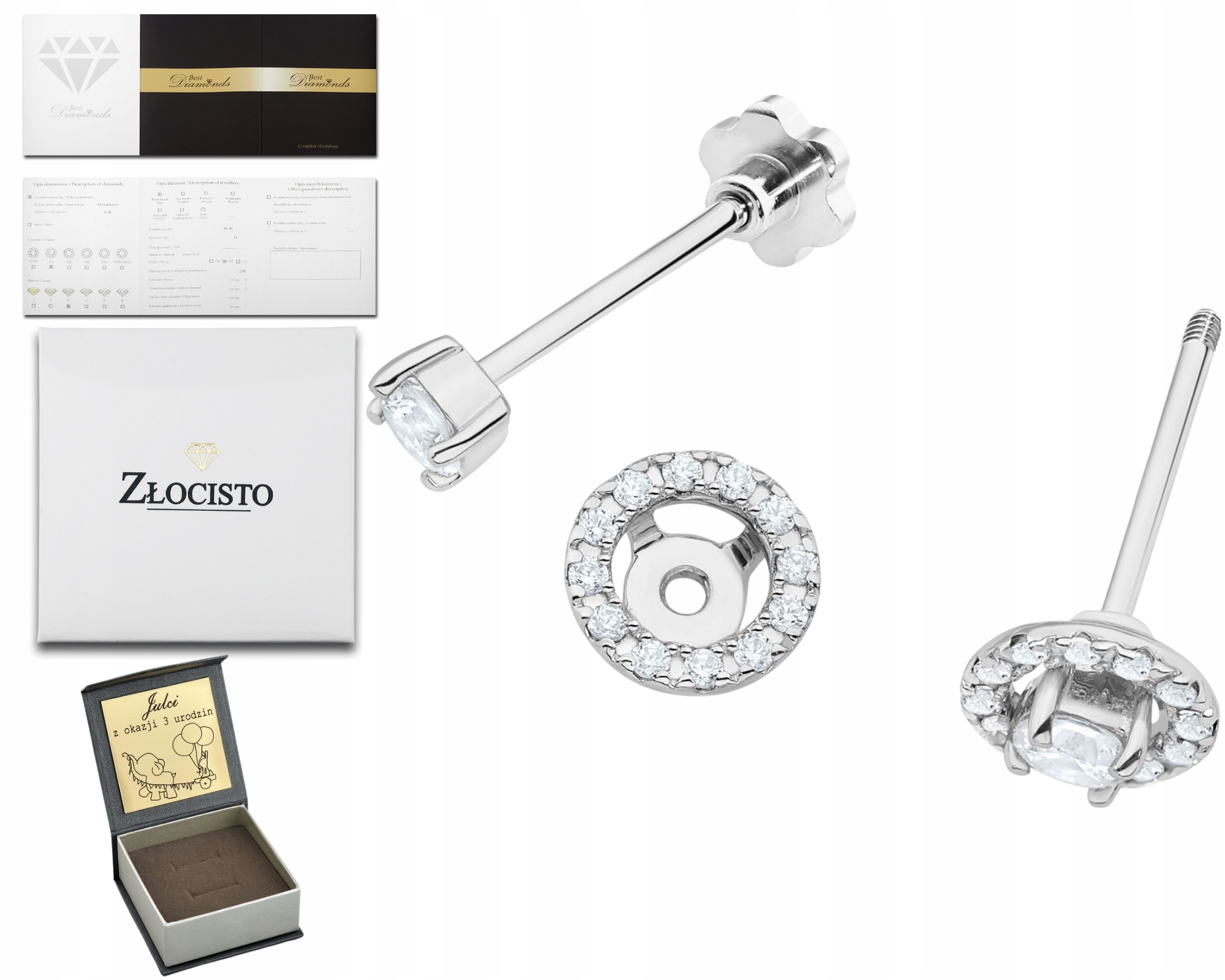 Bílé Zlato Náušnice S Brilianty 0,32 Ct Šroubovací Tyčinka Zlato 585