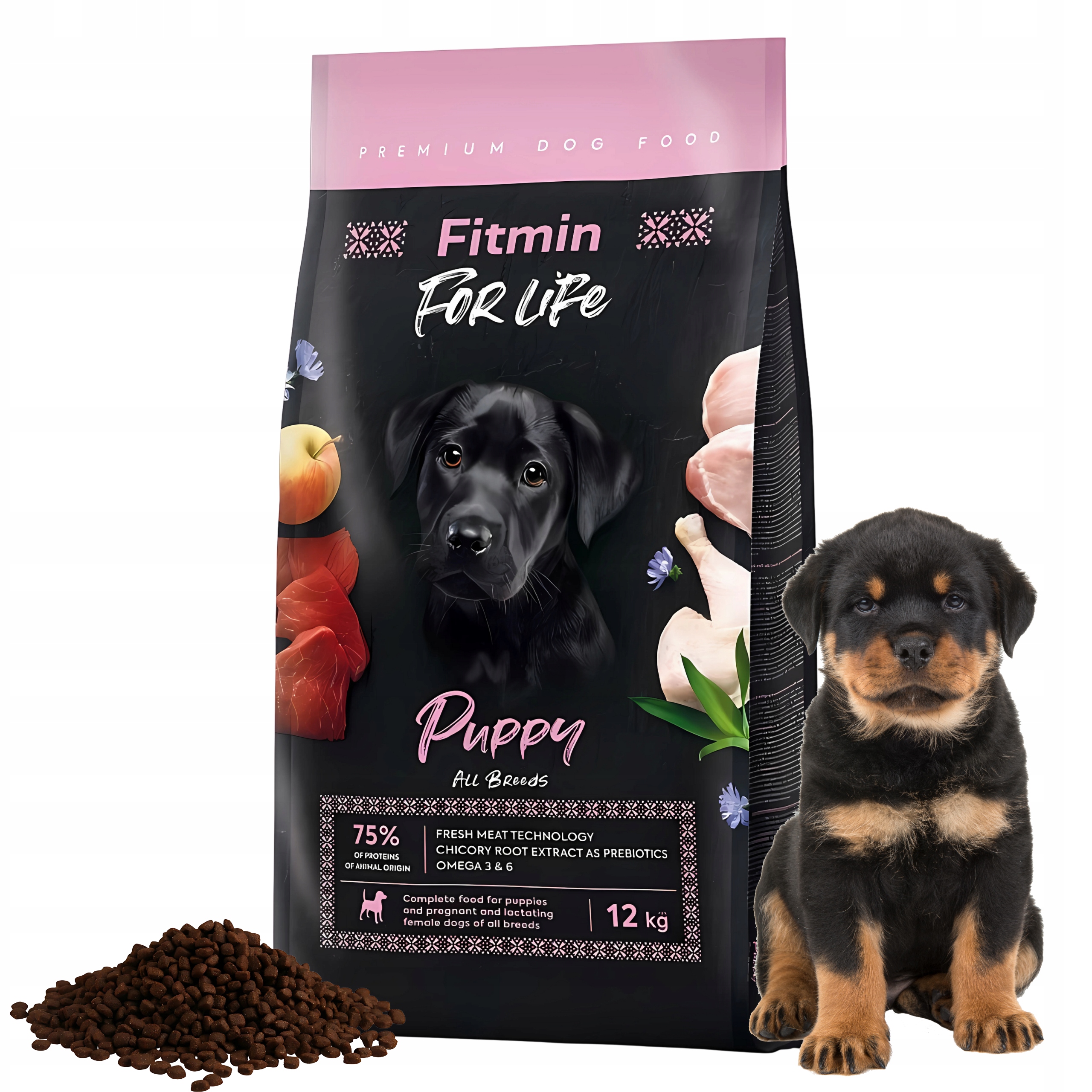 Levně Fitmin Suché Krmivo 12 Kg Pro Štěňata A Březné A Kojící Fenky.