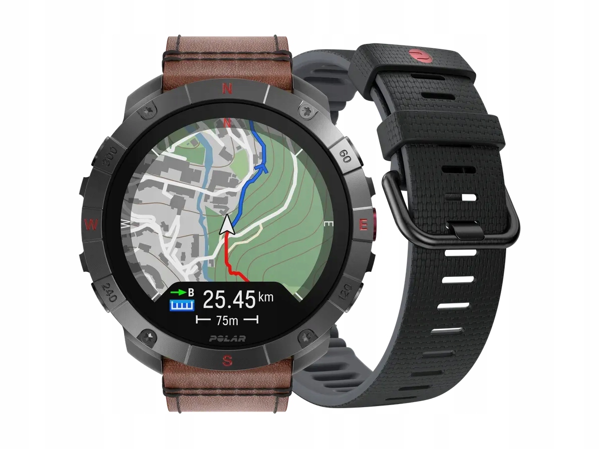 Polar Grit X2 Pro Titan (2 paski w zestawie: skórzany M/L i silikonowy S-l)