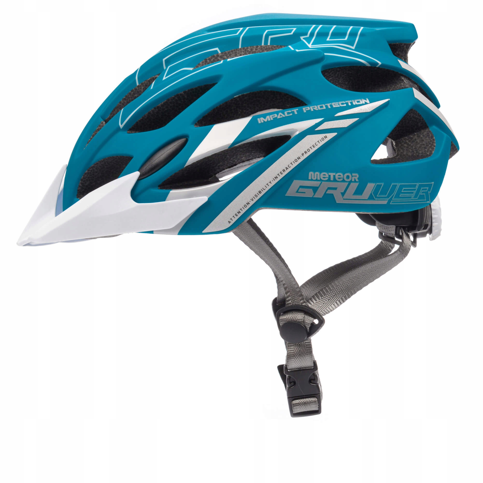 Kask Rowerowy Regulowany Meteor Gruver M 55-58cm siatka otwory wentylacyjne