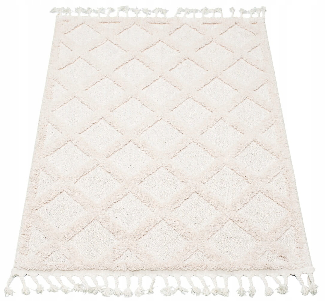 Koberec Shaggy Boho Do Obývacího Pokoje Ložnice Měkký Vlas Hrubý S Třásněmi 133X190