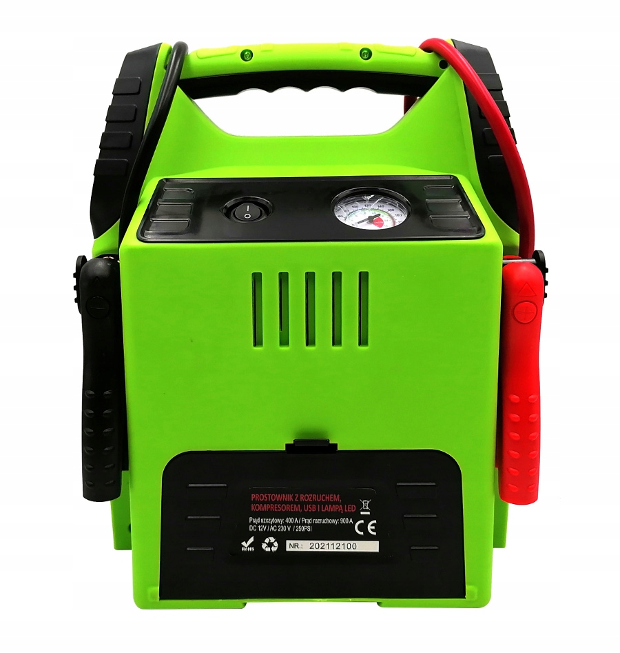 PROSTOWNIK Z ROZRUCHEM 12V MINI KOMPRESOR USB 5w1 EAN 5902067625132