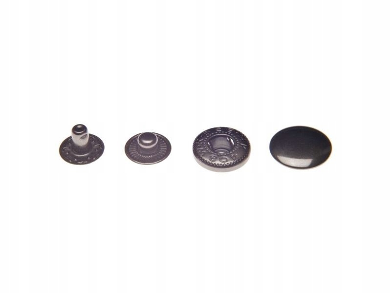 Napy Alfa Nierdzewne zatrzaski 12mm Czarne, 50 szt