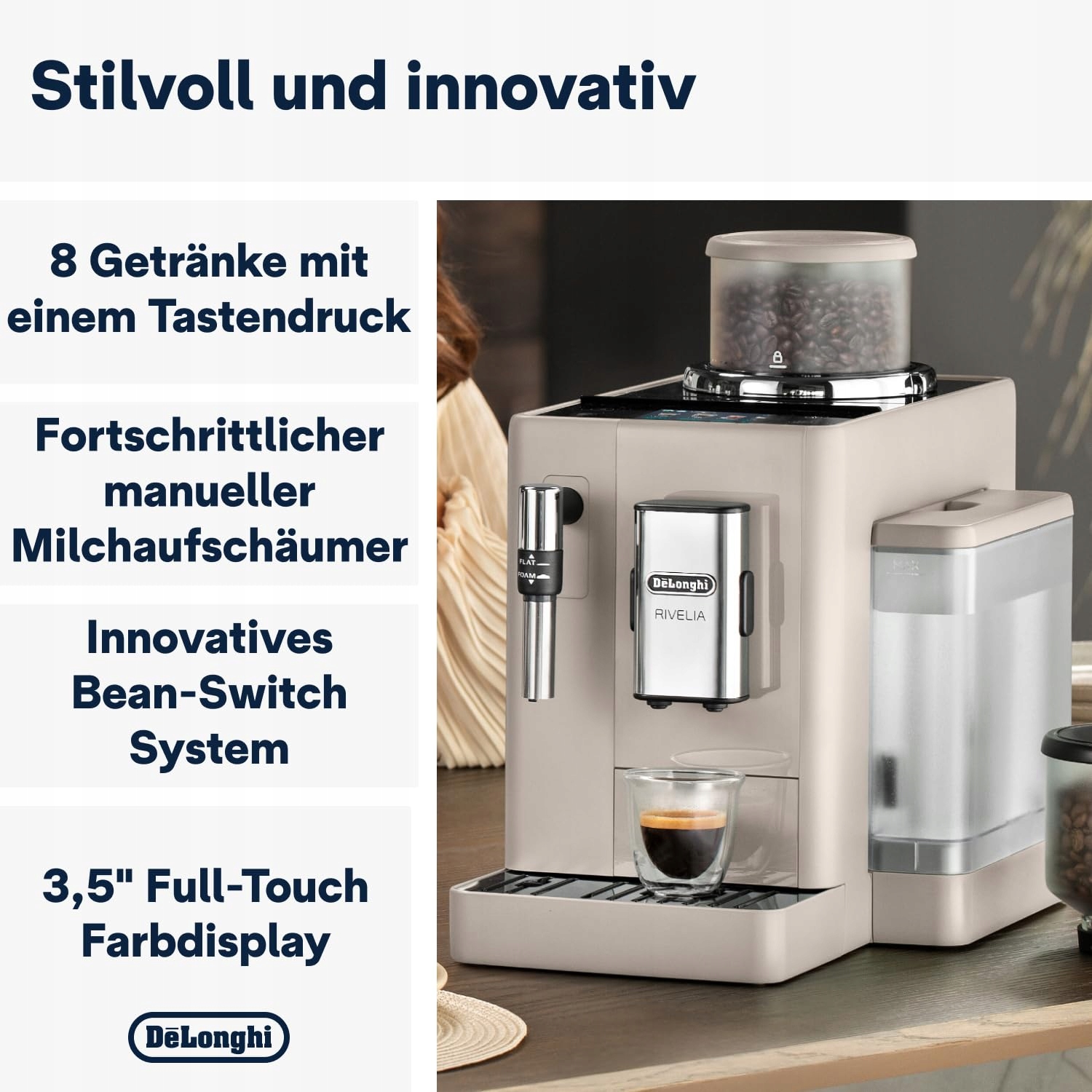 DE'LONGHI RIVELIA EKSPRES DO KAWY Z MLECZNYM SPIENIACZEM — miniatura 3