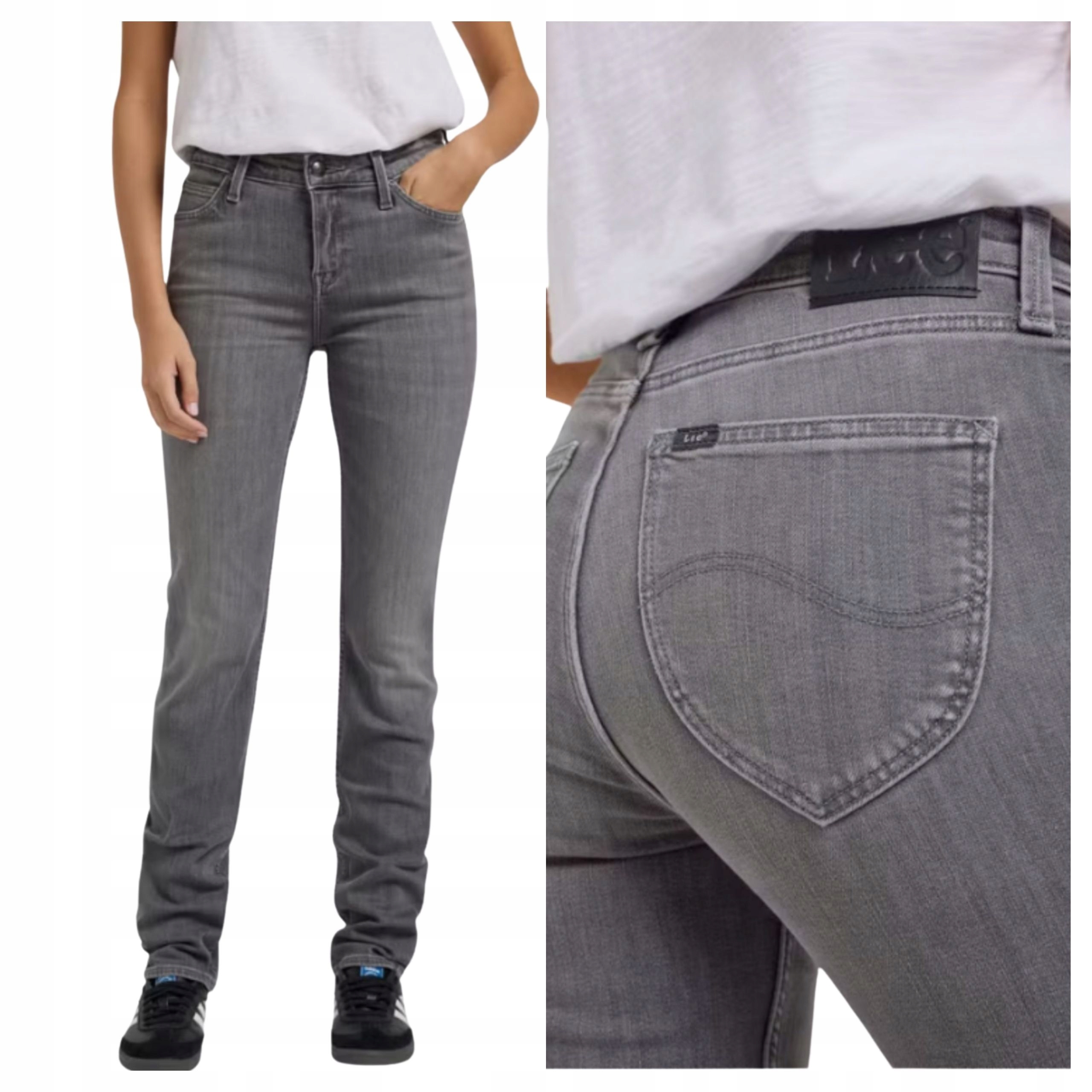 Dámské kalhoty Lee Marion Straight Šedé Klasické Bavlněné W33 L31