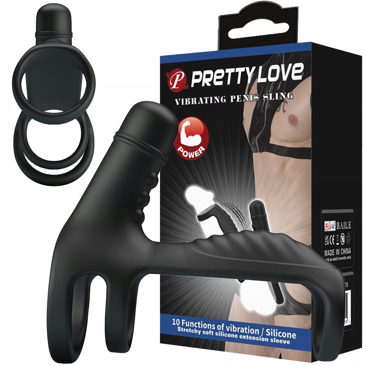 

Nakładka na Penisa z pierścieniami Wibrująca