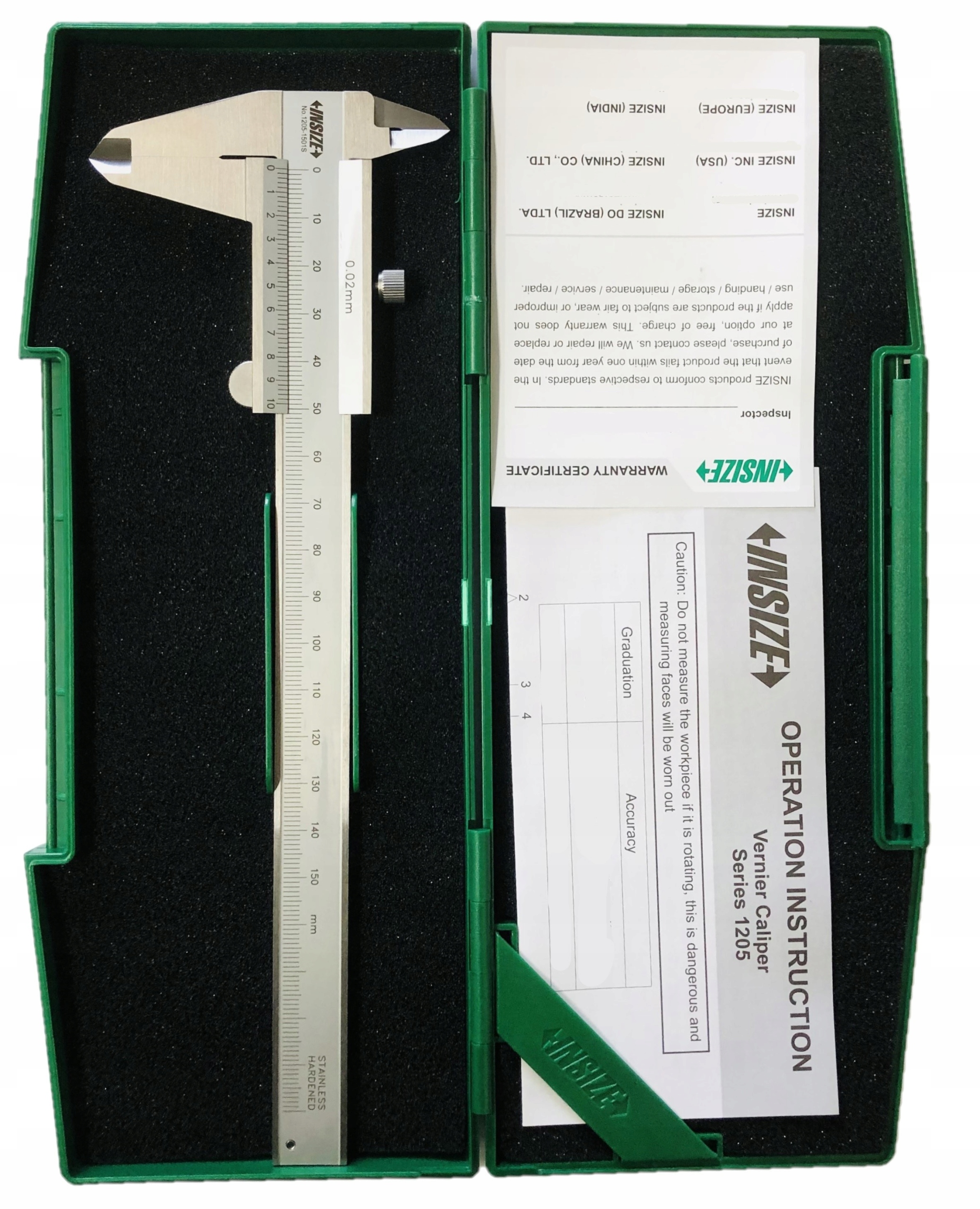 INSIZE Suwmiarka noniuszowa 150 mm x 0,02 mm INOX Kod producenta 1205-1501S