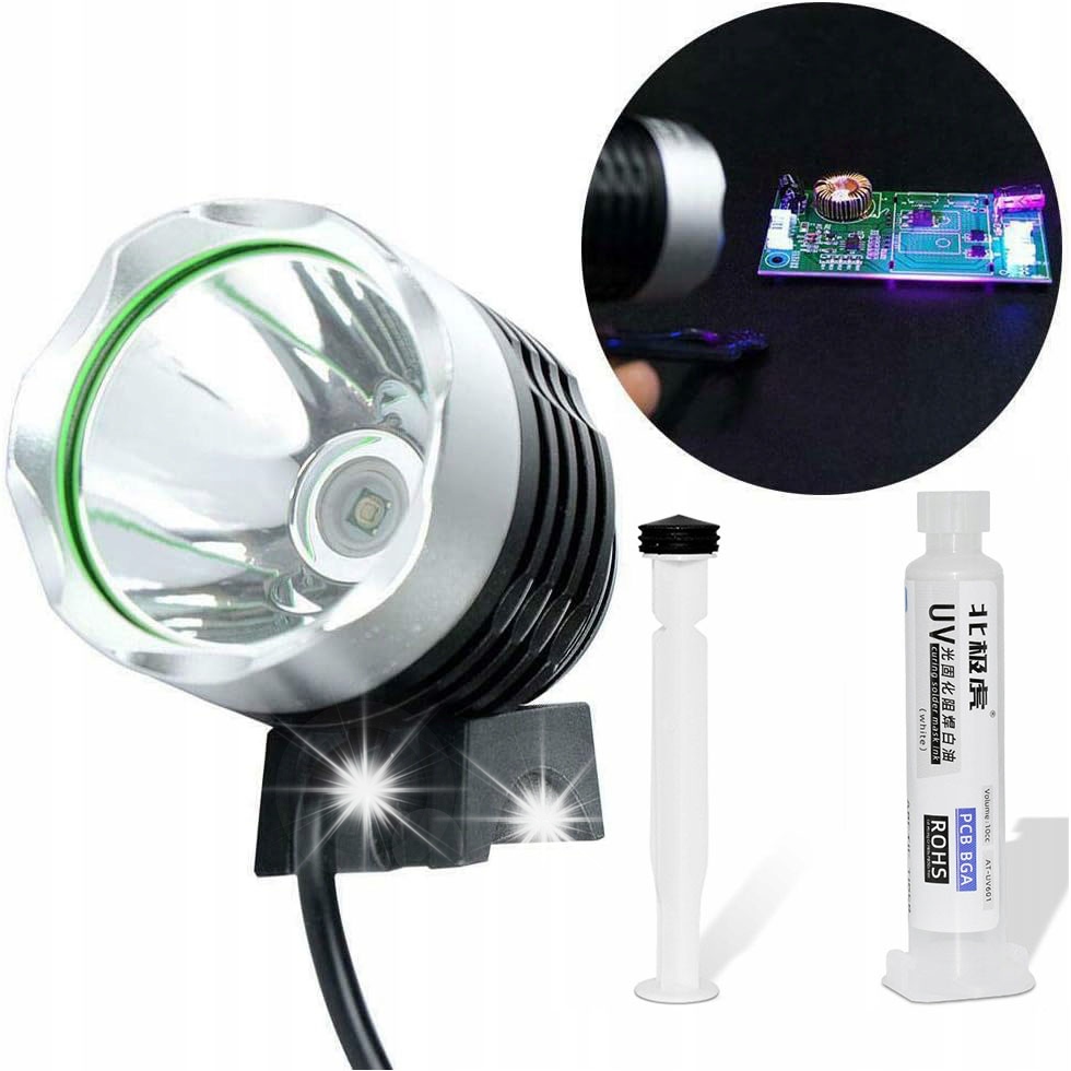 ZESTAW SOLDERMASKA BIAŁA DO PŁYTEK DRUKOWANYCH PCB UV LAMPA UV