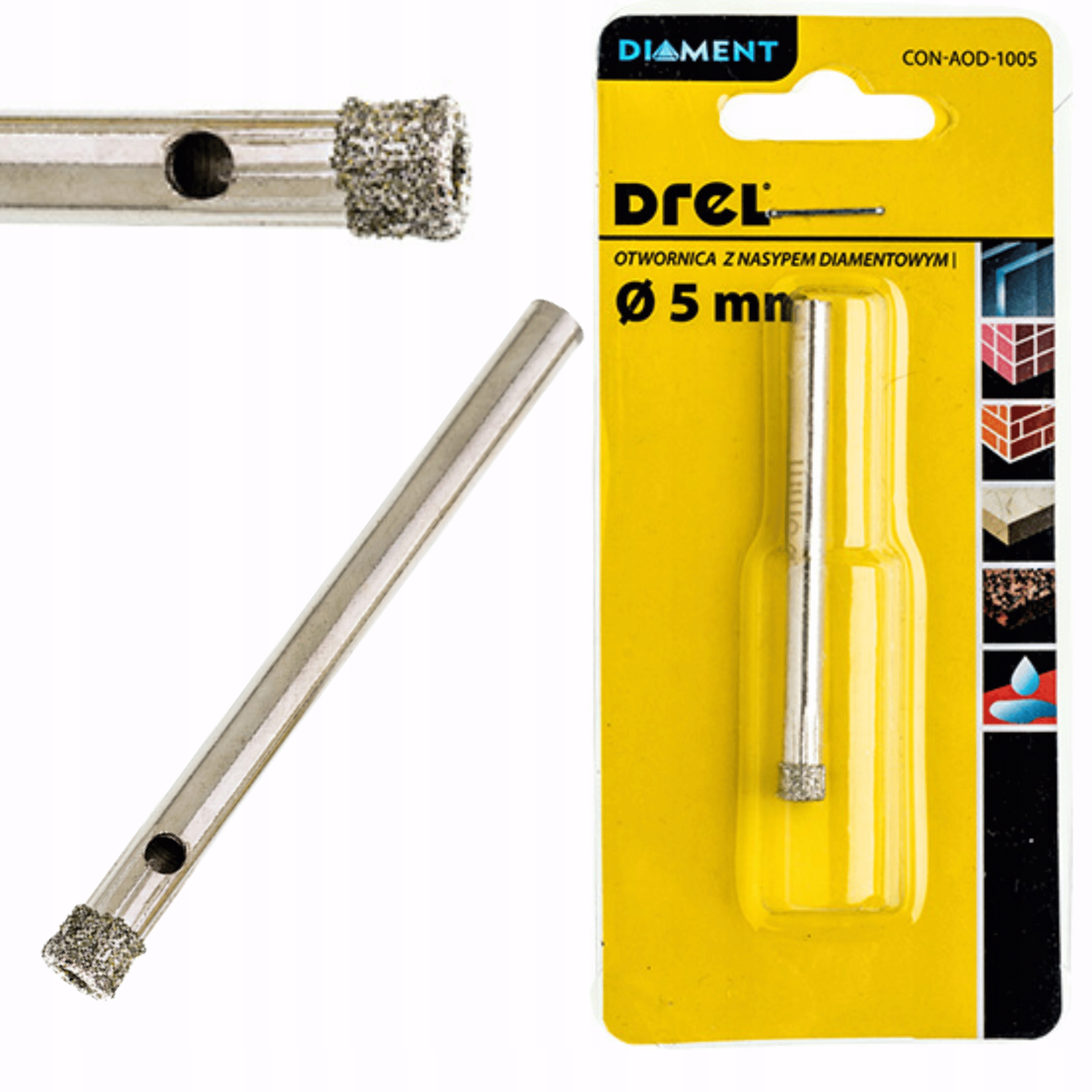 OTWORNICA DIAMENTOWA KORONKA DO GRESU PŁYTEK 5mm