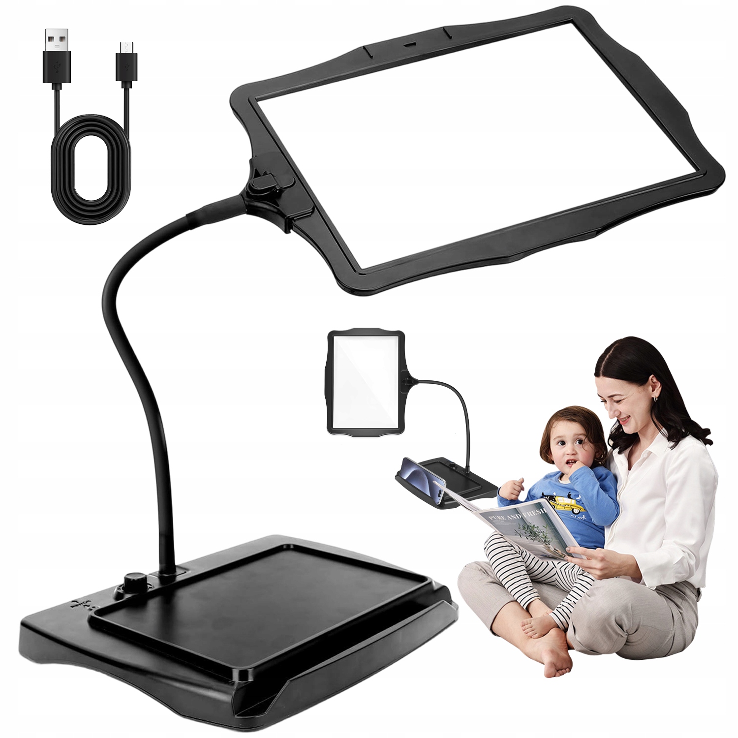 Zvětšovací Lupa 10X S Osvětlením Led Lampa Lupa Sklo