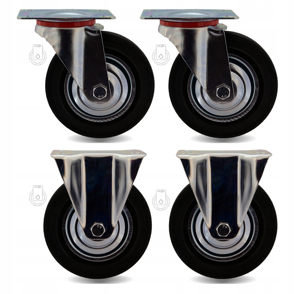 Komplet 4 Ks Kola fi 160 vozík regál 13STGU160