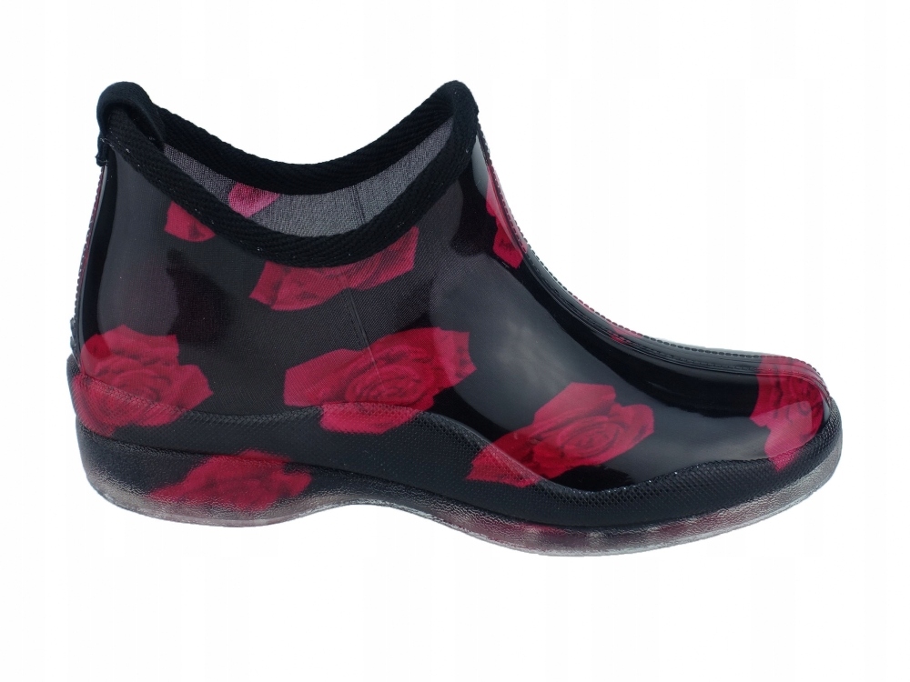 KALOSZE DAMSKIE KWIATY GUMOWCE KRÓTKIE NISKIE RÓŻA Marka inna