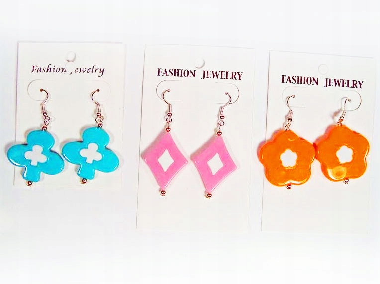 

Kolorowe Kolczyki Rożne Łezki Gwiazdki Kwiatki