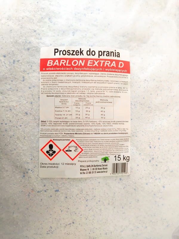 

Barlon Extra D 15KG Proszek do prania dezynfekcja