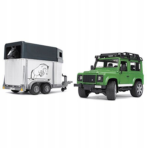 LAND ROVER Z PRZYCZEPĄ DLA KONIA I FIGURKĄ KONIA
