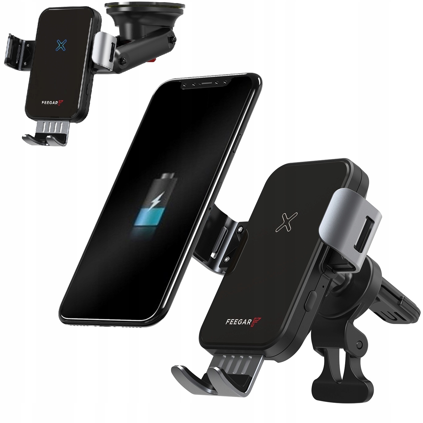 Držák na telefon do auta s Indukční Nabíječkou Feegar QH300 na sklo