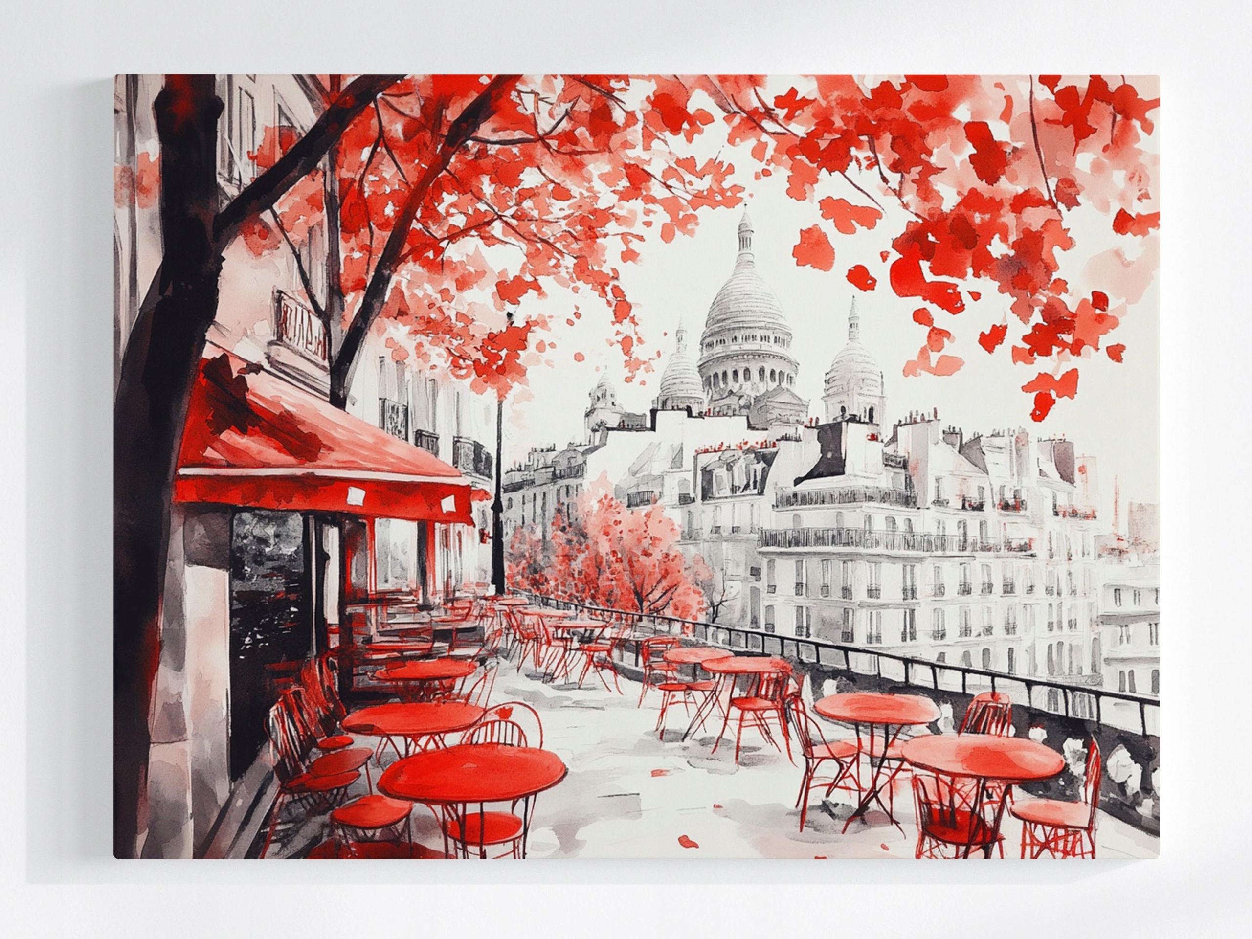 Obraz Na Plátně Canvas Město Paříž Sacre Coeur Kavárna Podzim 80x60