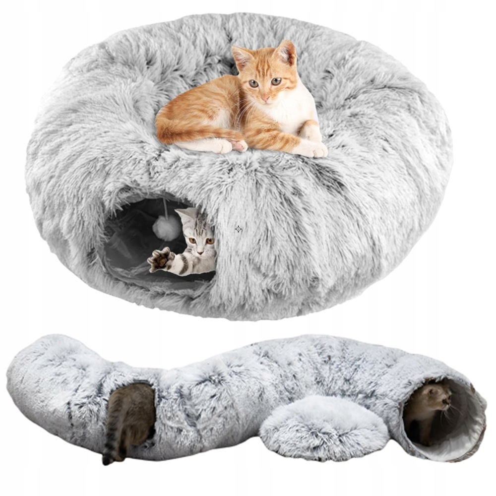 Levně Interaktivní Tunel Pro Kočky 2v1 Pelíšek, hračka a útulný domeček míč