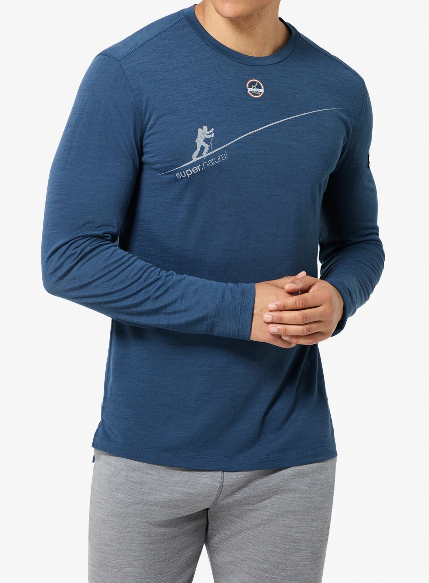 Mikina bez kapuce Super.natural Hzsg Haute Route Ls ocean blue XL