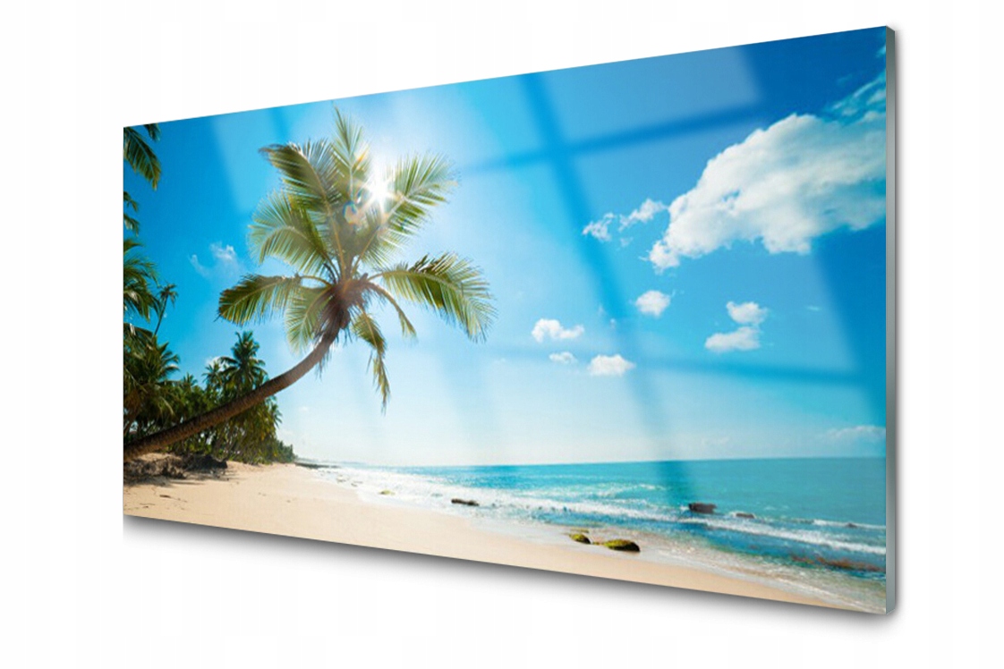 

Panel szklany dekor Palma Plaża 140x70 + Klej