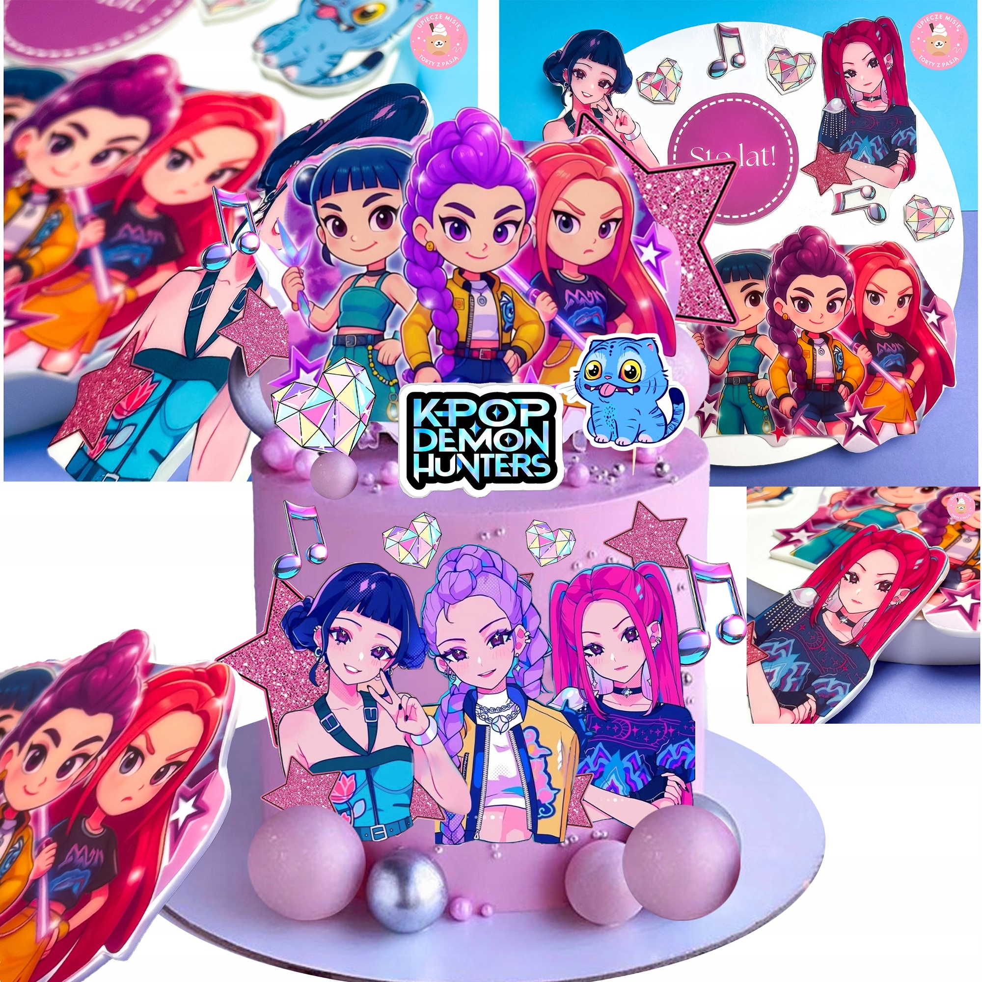 Figurky 2D Rumi Sada na dort Huntrix Demon Hunters Zápich dekorace Kpop