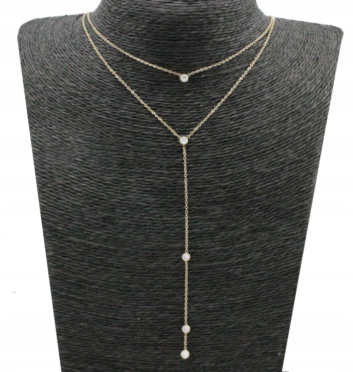 

Naszyjnik Złoty Krawatka Zirconia Stal 316 L