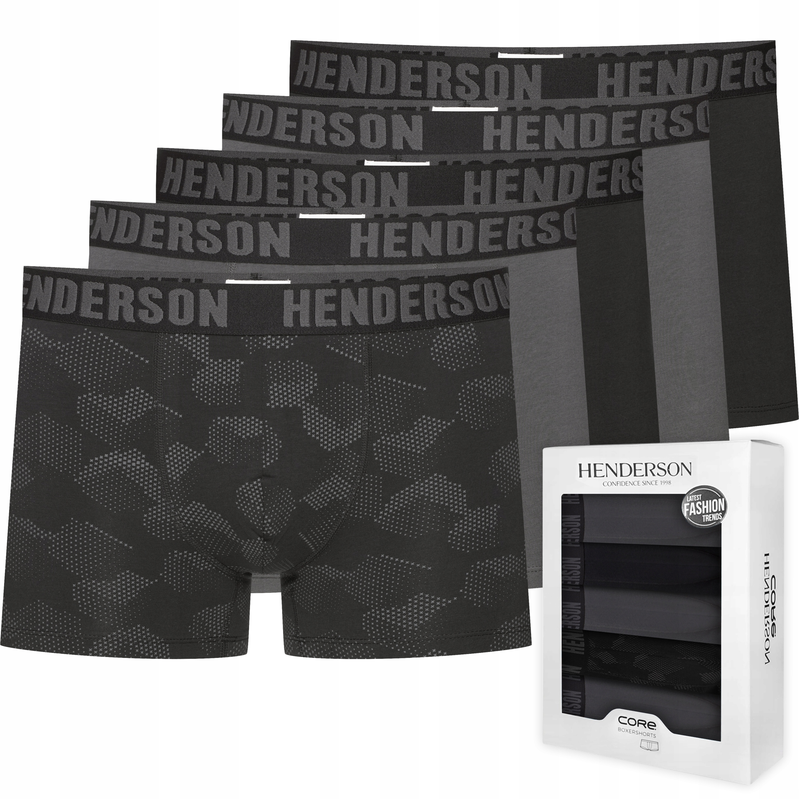 Pánské Boxerky Henderson Soul 43171 šortky S Dlouhou Nohavicí 5-BALENÍ L