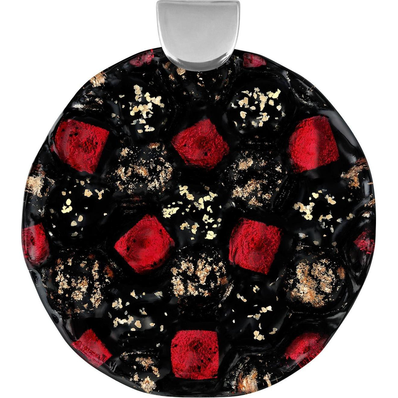 Dámský přívěsek černý Harf sklo murano kolečko