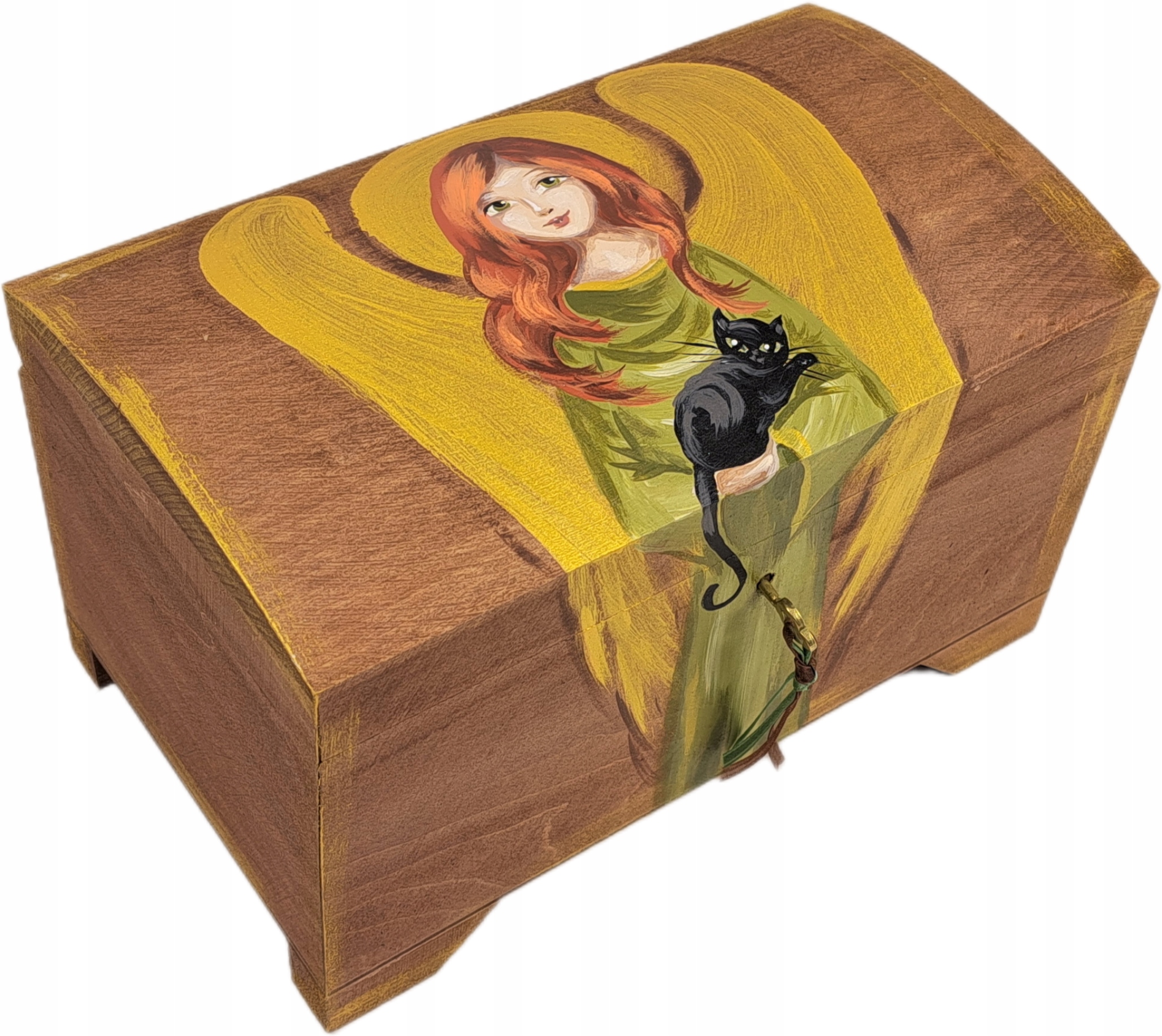 Dřevěný Kufřík krabička klíček dárek Anděl