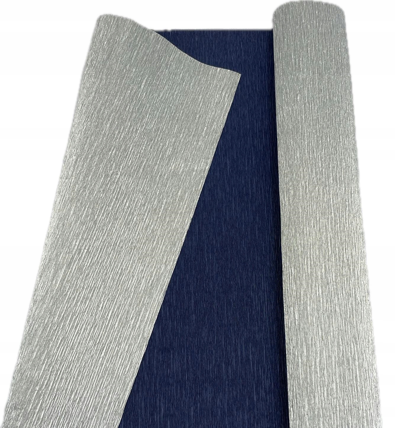 Krepina włoska bibuła 802/7 dwustronna srebrno-granatowa 180g Marka Cartotecnica Rossi