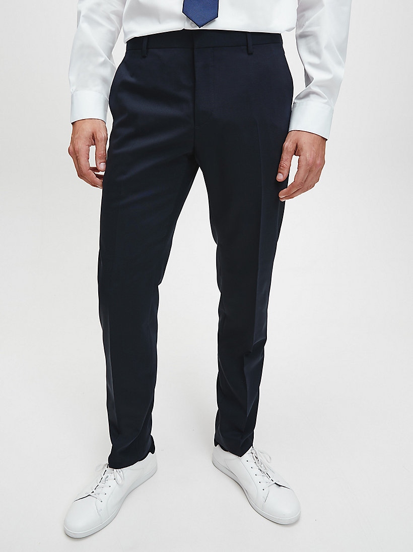 Calvin Klein Tmavě Modré Elegantní Kalhoty (38)