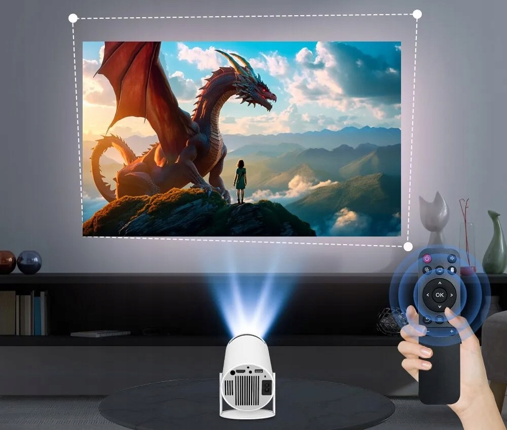 PROJEKTOR RZUTNIK ANDROID TV WIFI FULLHD PRZENOŚNY 4K GŁOŚNIK OBROTOWY HDMI Żywotność lampy w trybie ekonomicznym 50000 h