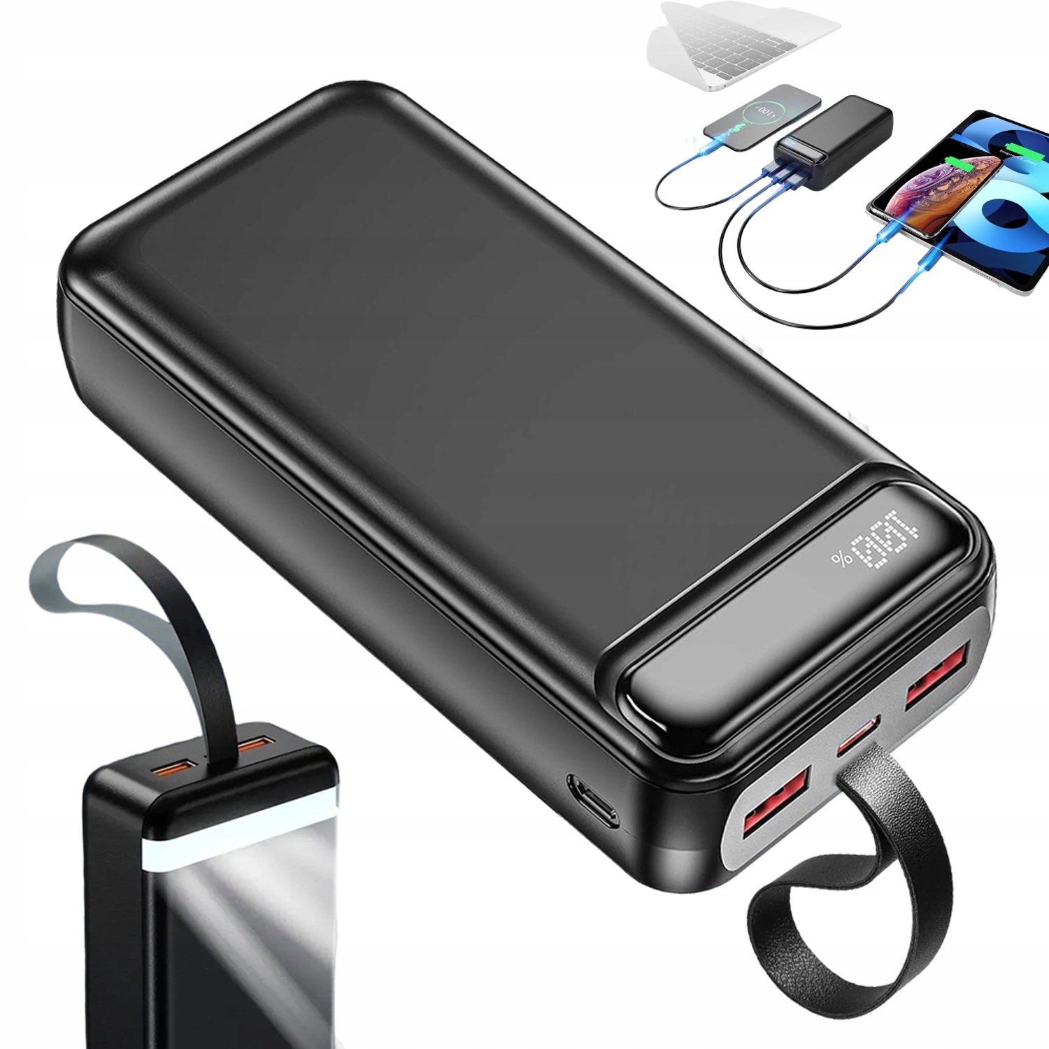 Power Bank 50 000 mAh, powerbanka pro rychlé nabíjení, trojitý výstup