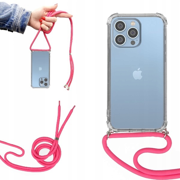 

Etui Crossbody do Iphone 14 Pro Max Malinowy Sznur