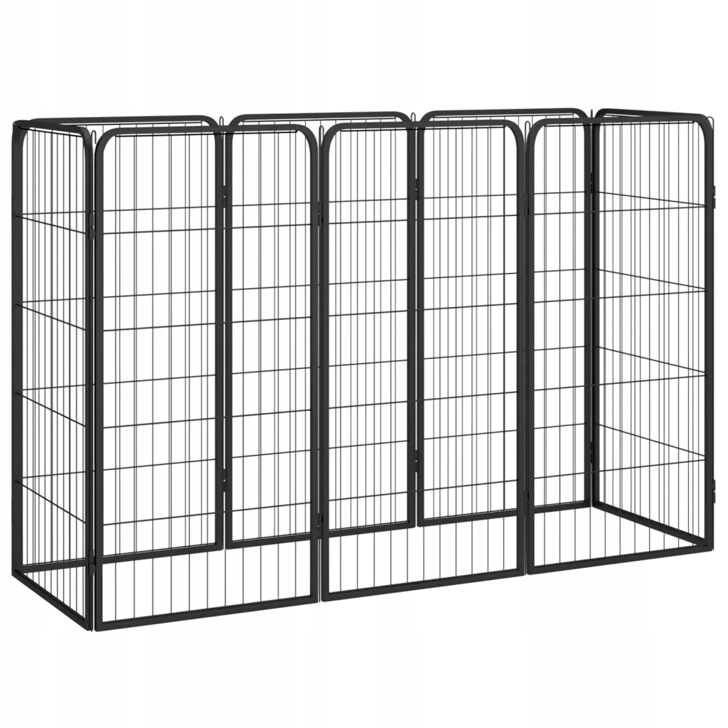 Levně Kotec pro psa, 8 panelů, černá, 50 x 100 cm, ocel