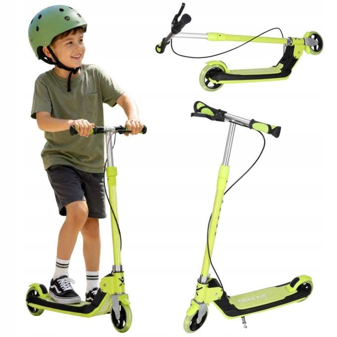 Hulajnoga Dla Dzieci Trike Fix Dwukołowa Led Składana Neon Zielony