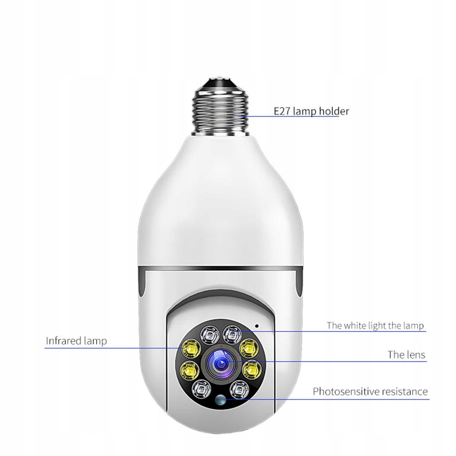 KAMERA IP WIFI MONITORING 360 W ŻARÓWCE LED Kod producenta 1021220059111