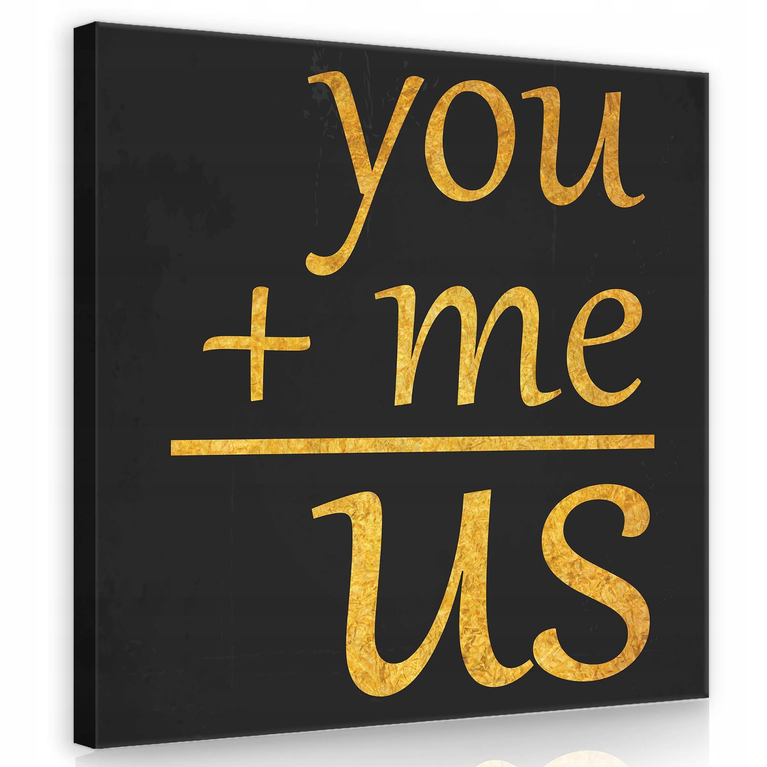 Obraz 80x80 Já Ty Společně Láska Jednota Vztah moderní nápis zlato